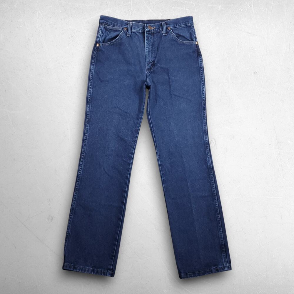 Wrangler 936DSD Cowboy Cut Slim Straight Jeans Men 32 Blue Cotton Western Rodeo